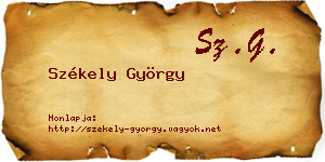 Székely György névjegykártya