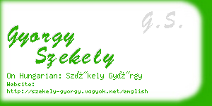 gyorgy szekely business card